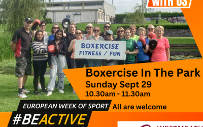 Poster advertising Boxercise in Mullingar Town Park