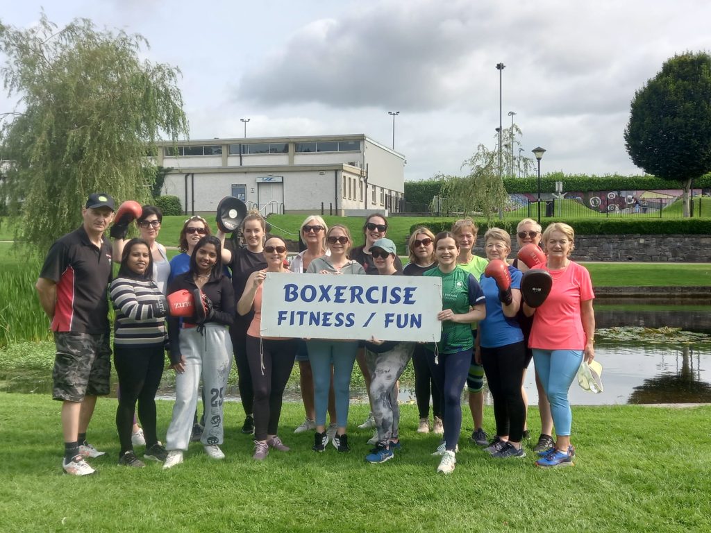 Boxercise class in Mullingar Town Park