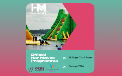 Her Moves poster showing girls at water park slide